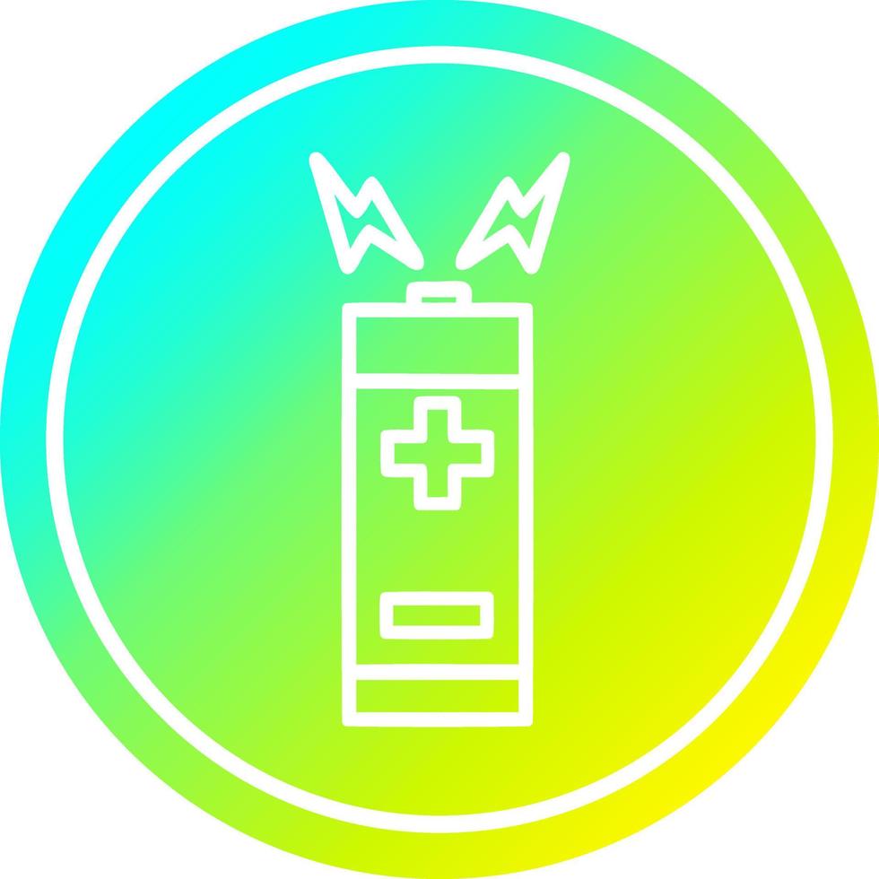 battery circular in cold gradient spectrum vector