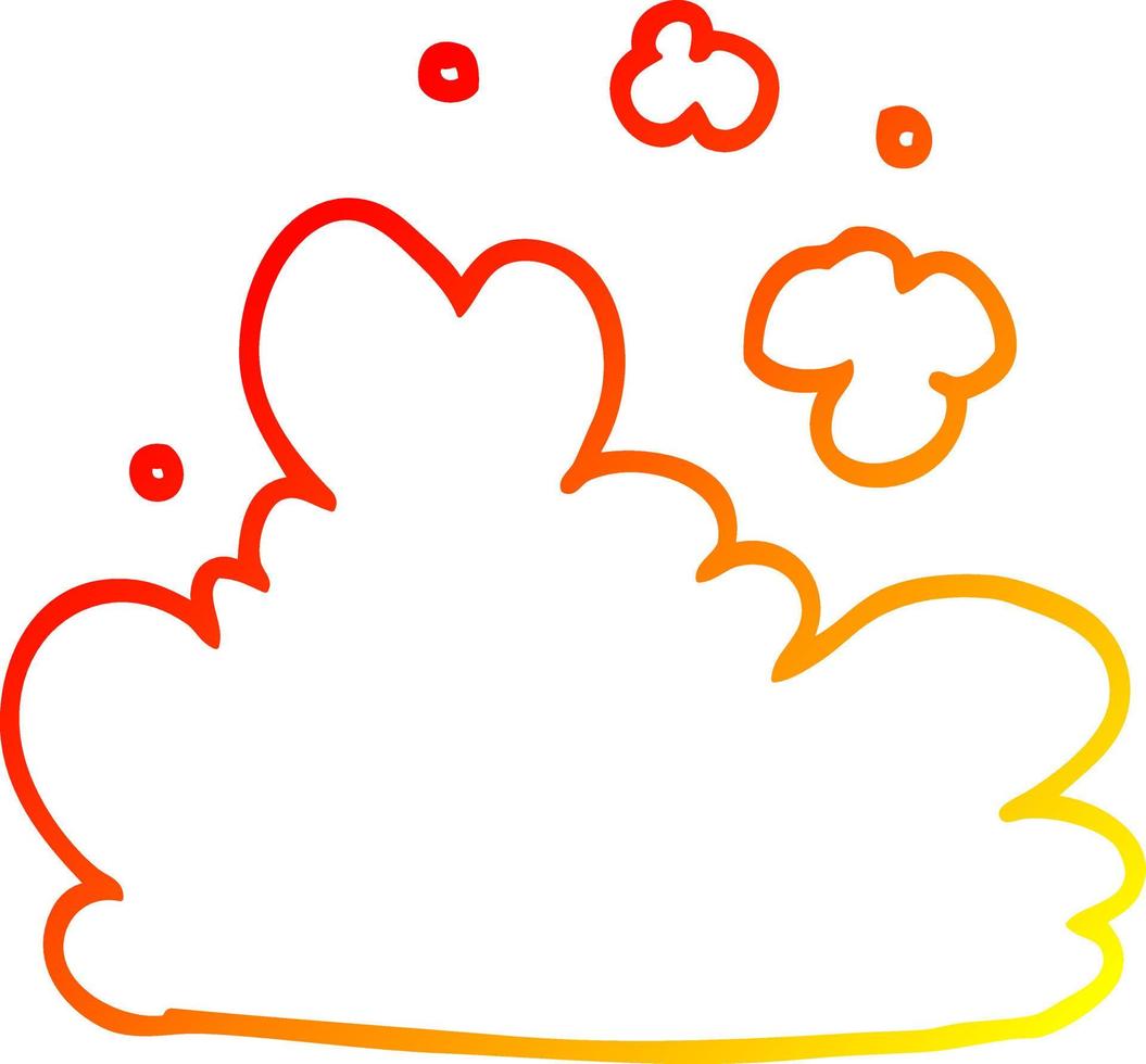 warm gradient line drawing cartoon cloud vector