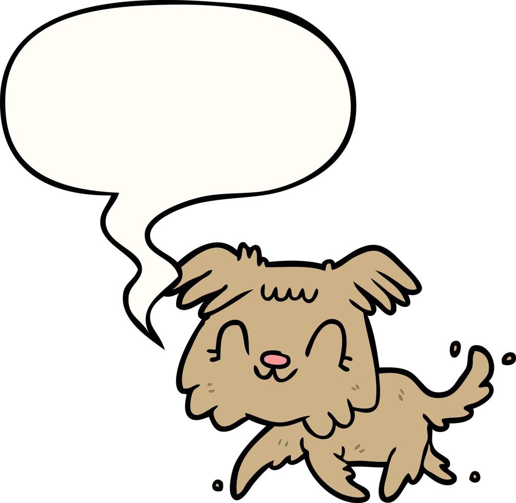 cartoon little dog and speech bubble vector