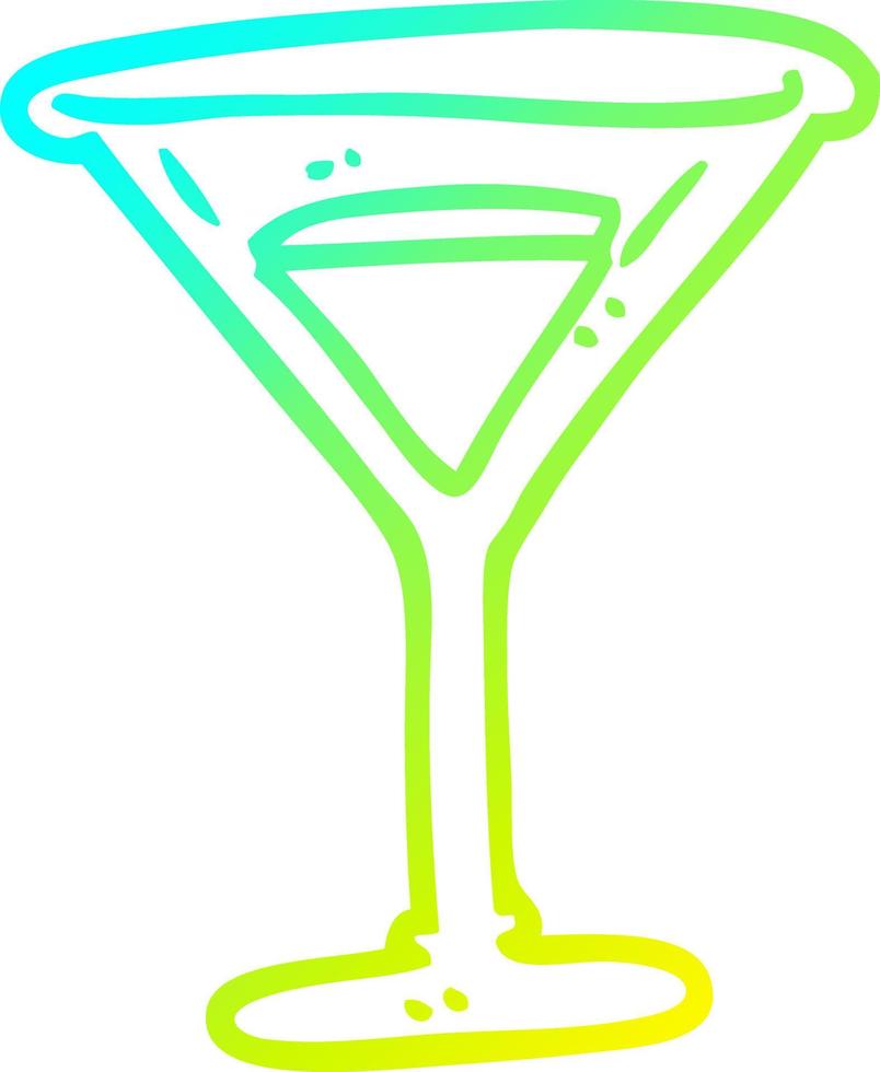 cold gradient line drawing cartoon red cocktail vector