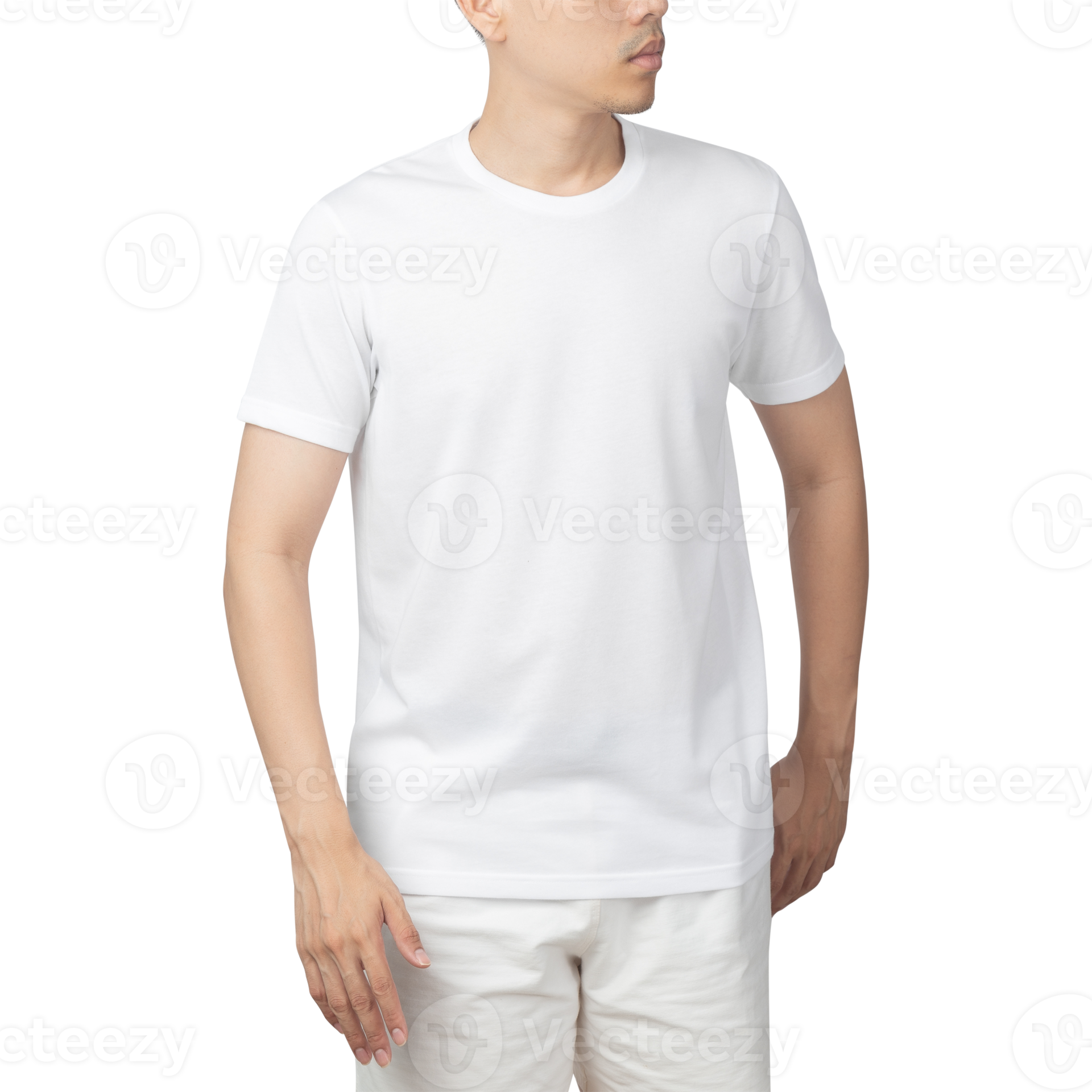 Man in white t-shirt mockup 8586984 PNG