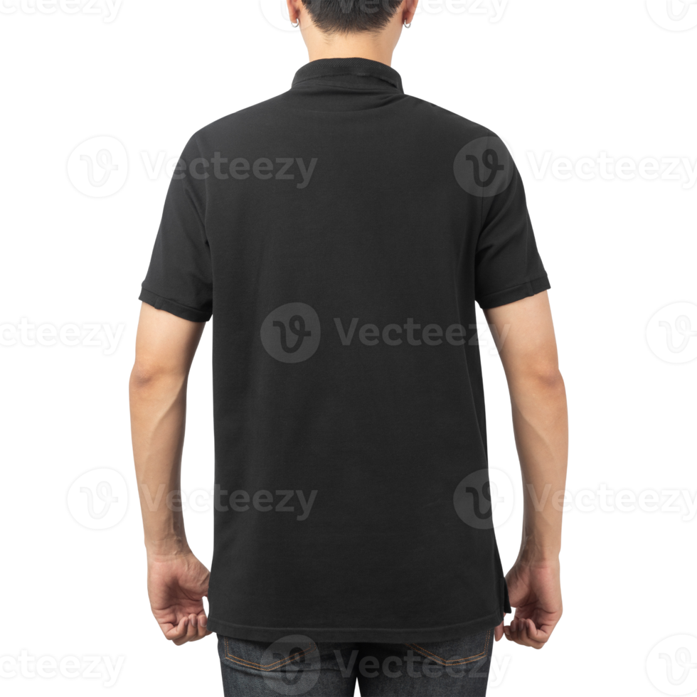 Mann im schwarzen Polo-T-Shirt-Modell, Designvorlage png