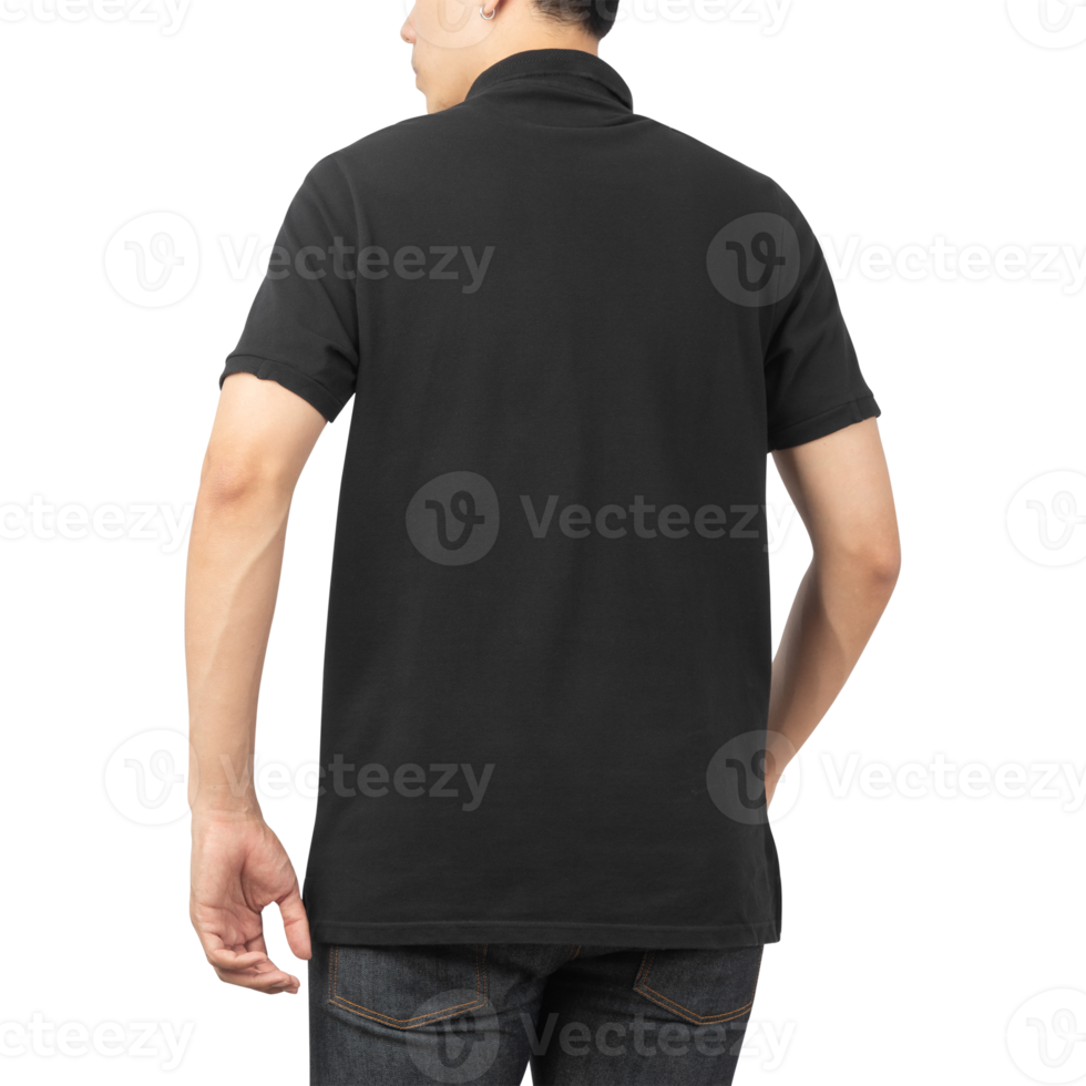 Man in black Polo t-shirt mockup, Design template png