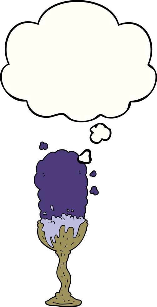 cartoon potion goblet and thought bubble vector