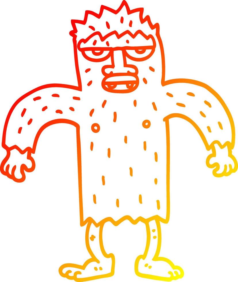 cálido gradiente línea dibujo dibujos animados bigfoot criatura vector