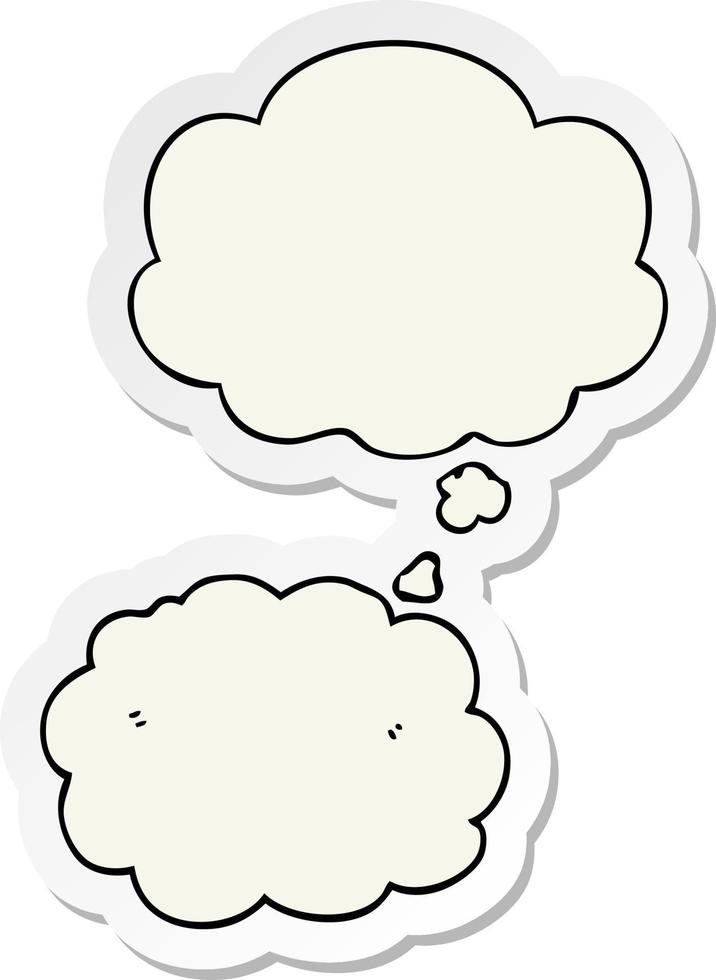 cartoon cloud and thought bubble as a printed sticker vector