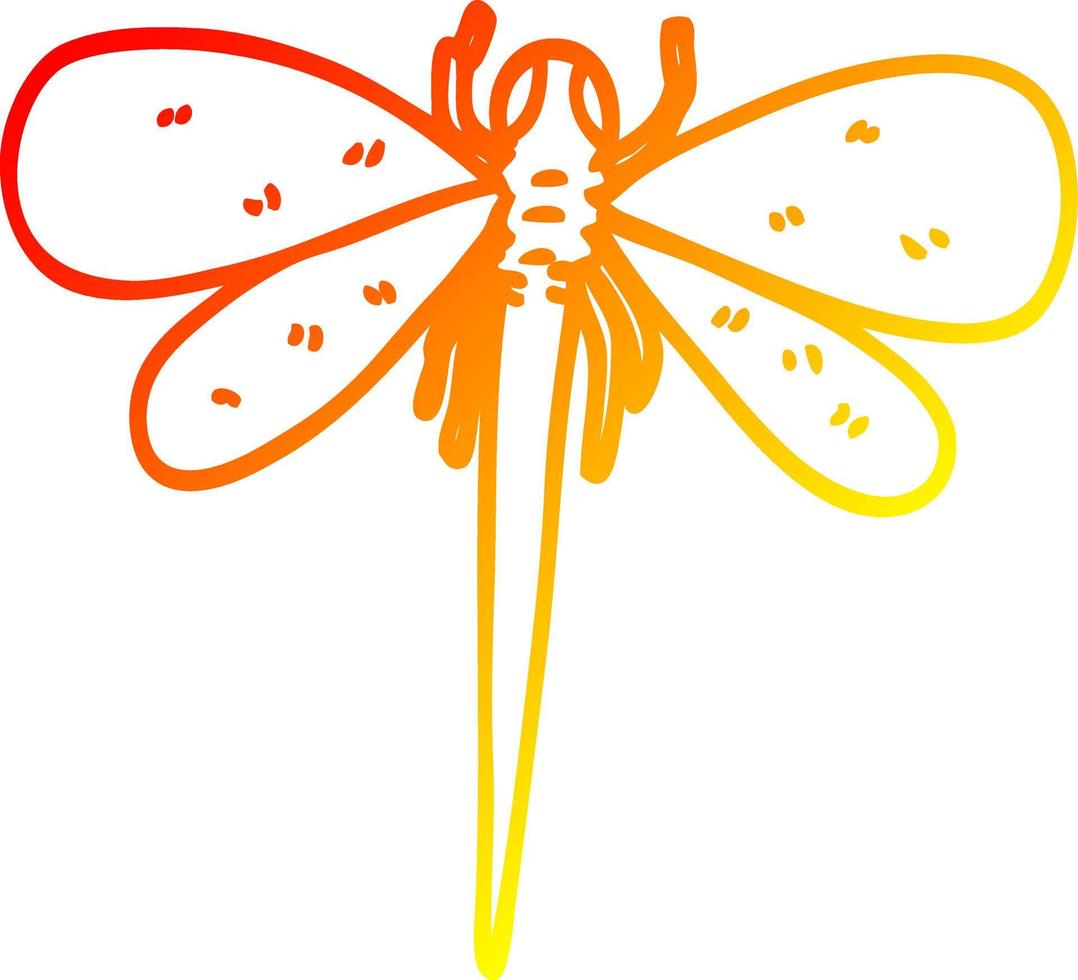 warm gradient line drawing cartoon huge insect vector