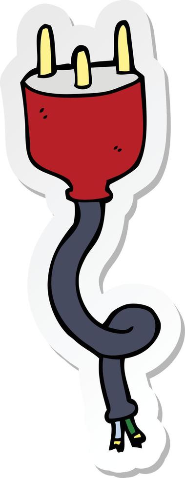 sticker of a cartoon electrical plug vector