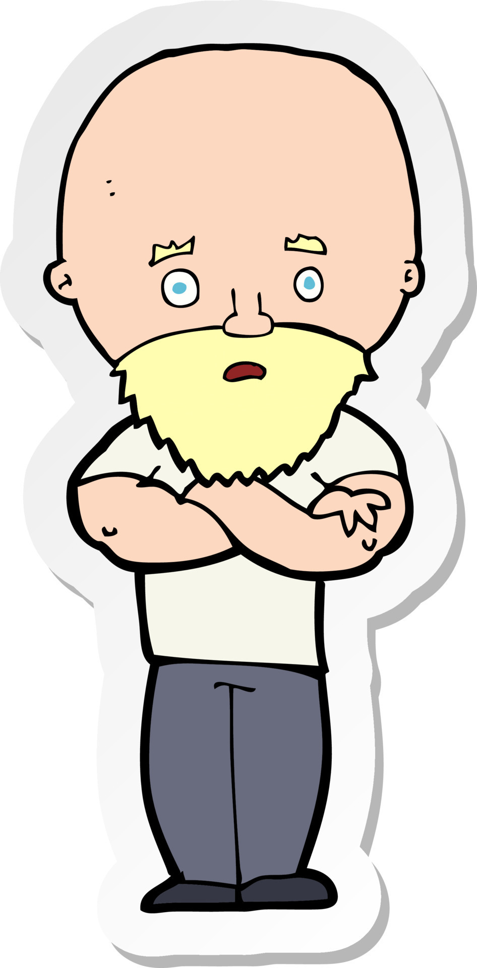 sticker of a cartoon shocked bald man with beard 8587661 Vector Art at Vecteezy sticker of a cartoon shocked bald man with beard 8587661 Vector Art at Vecteezy