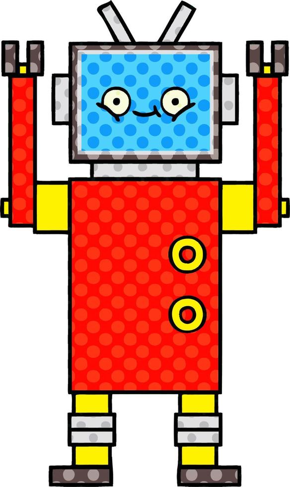 comic book style cartoon robot vector