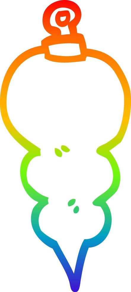 rainbow gradient line drawing cartoon xmas decoration vector