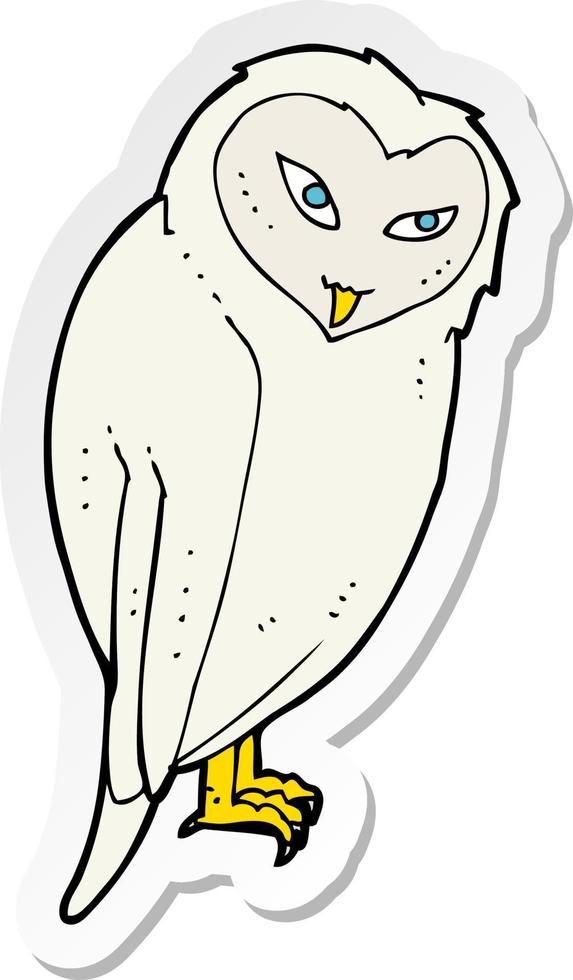 sticker of a cartoon owl vector