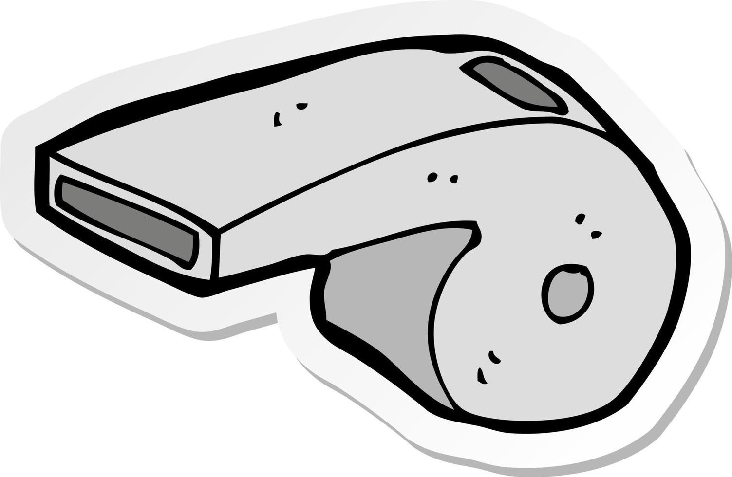 sticker of a cartoon whistle vector