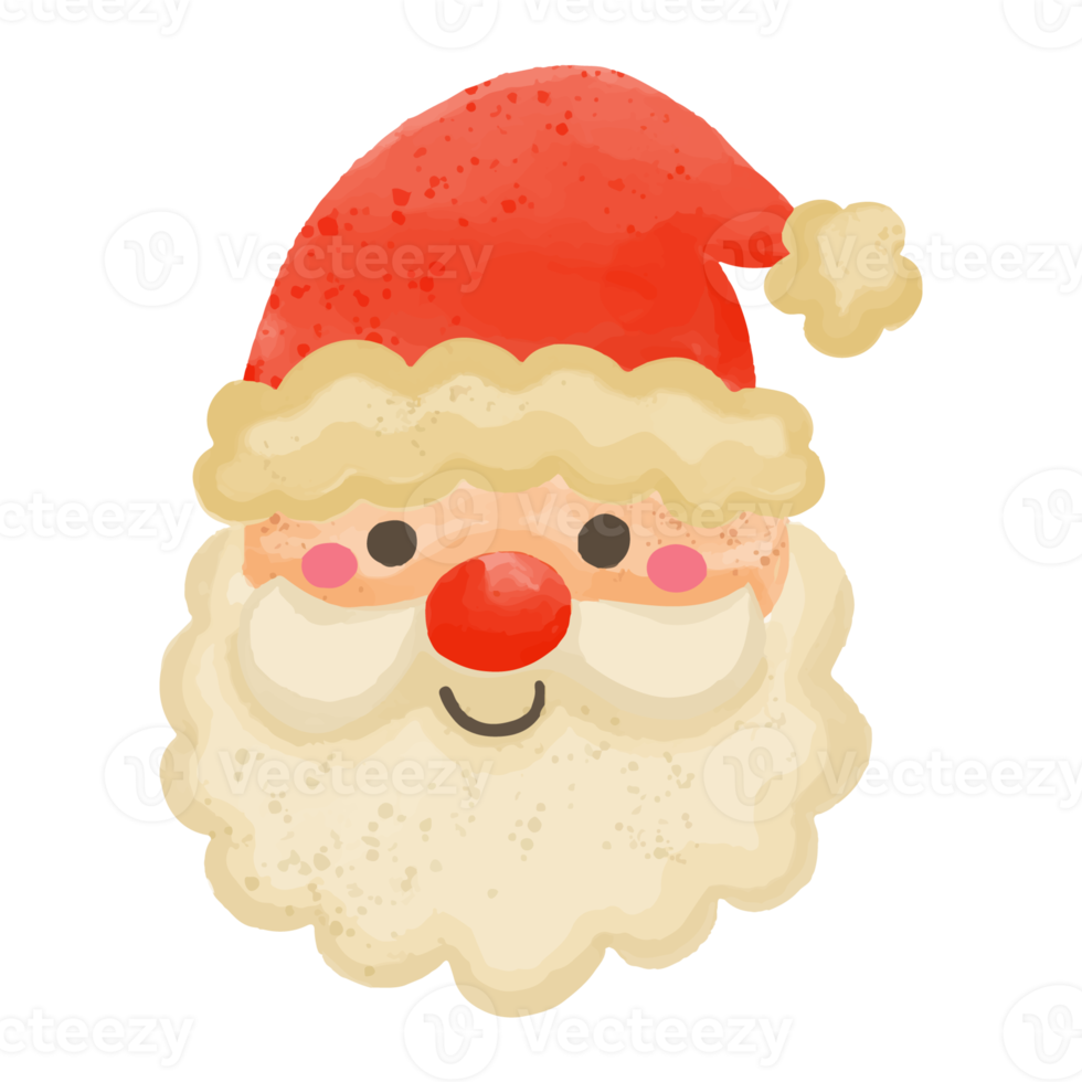 acquerello babbo natale, decorazione natalizia dipinta a mano png