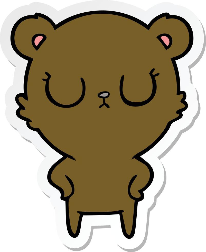 pegatina de un oso de dibujos animados pacífico vector