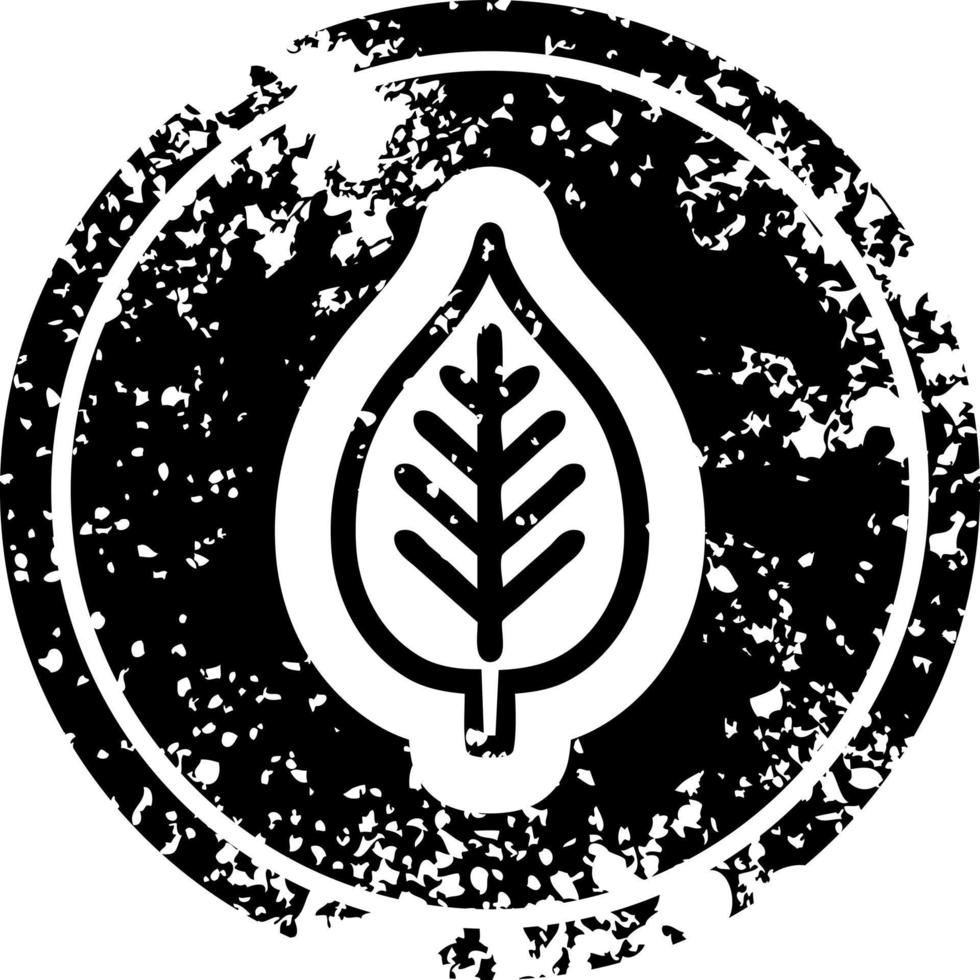 natural leaf distressed icon vector