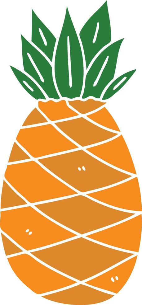 quirky hand drawn cartoon pineapple vector