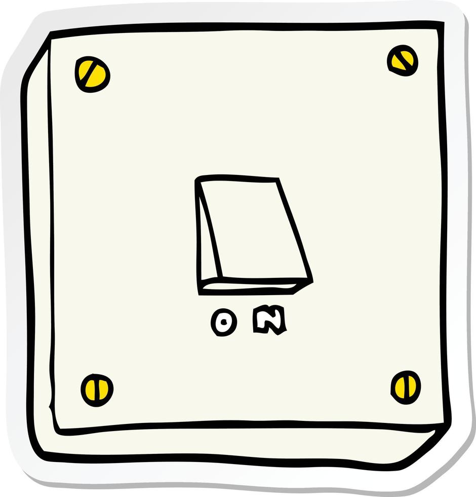 sticker of a cartoon light switch vector