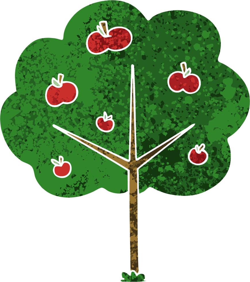 quirky retro illustration style cartoon tree vector