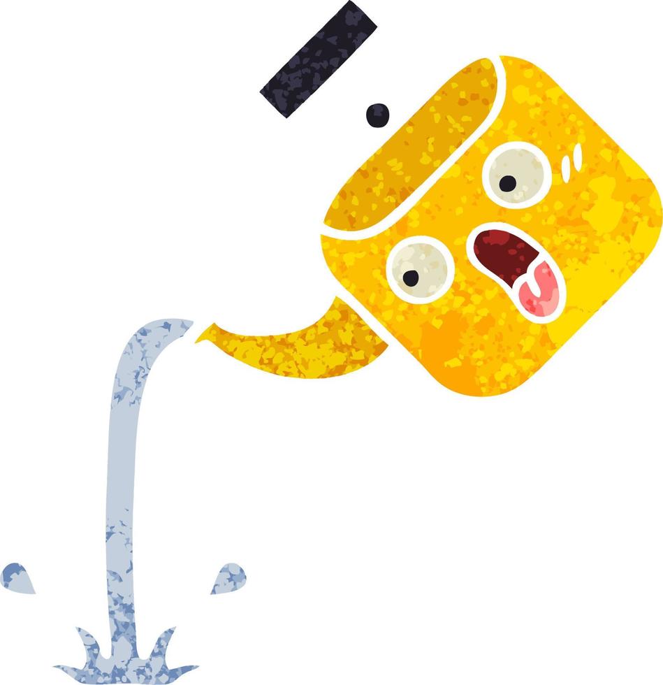 retro illustration style cartoon pouring kettle vector