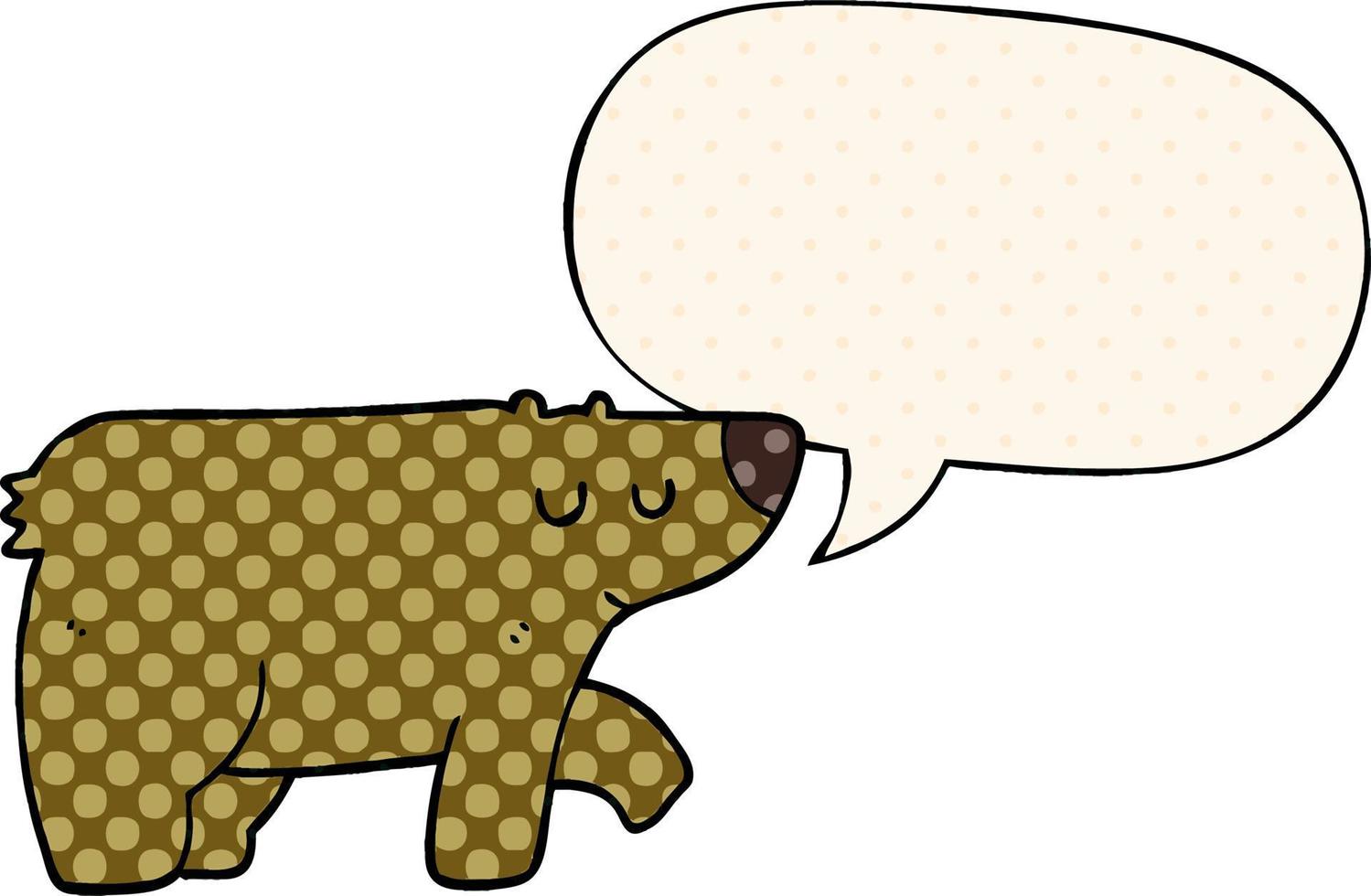 cartoon bear and speech bubble in comic book style vector