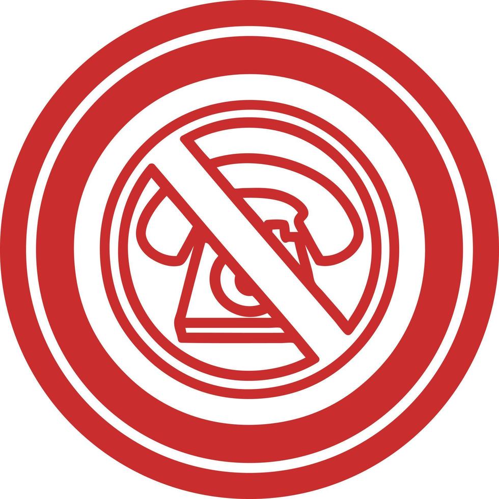 no cold calling circular icon vector