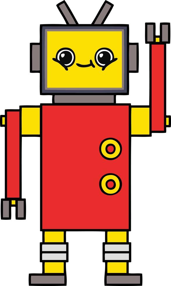 cute cartoon robot vector