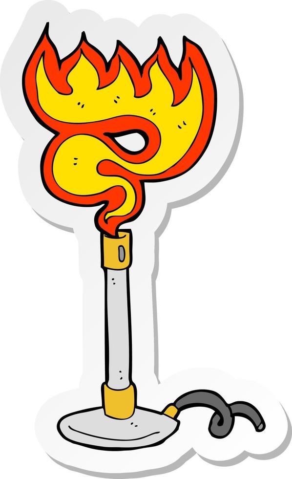 sticker of a cartoon bunsen burner vector