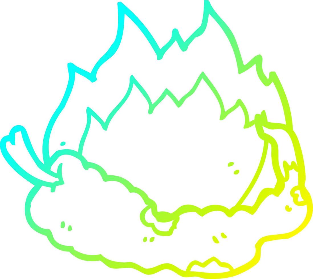 cold gradient line drawing cartoon hot chili pepper vector