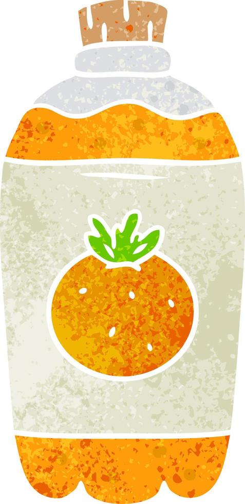 garabato de dibujos animados retro de naranja pop vector