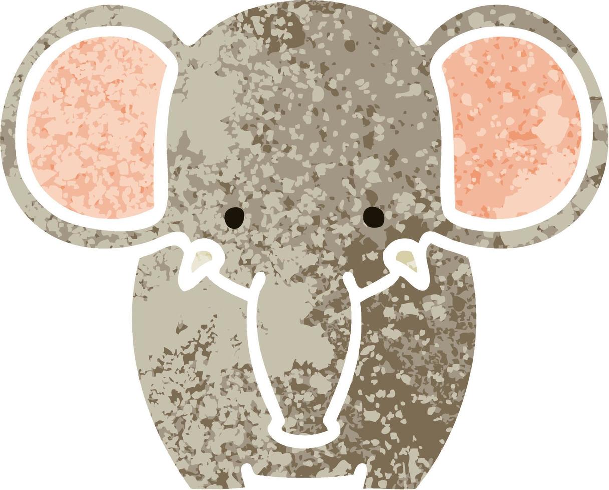 quirky retro illustration style cartoon elephant vector