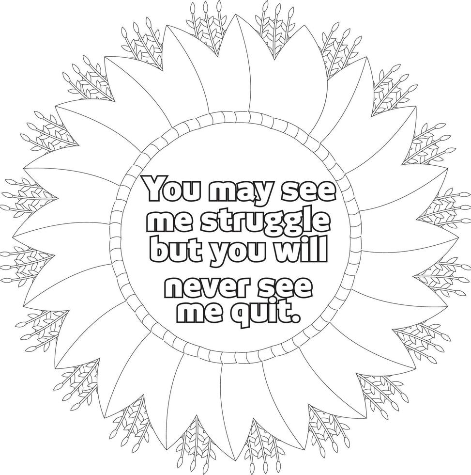 motivational quotes coloring page vector