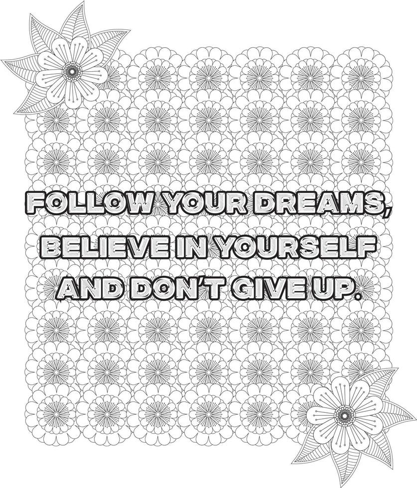 motivational coloring page vector