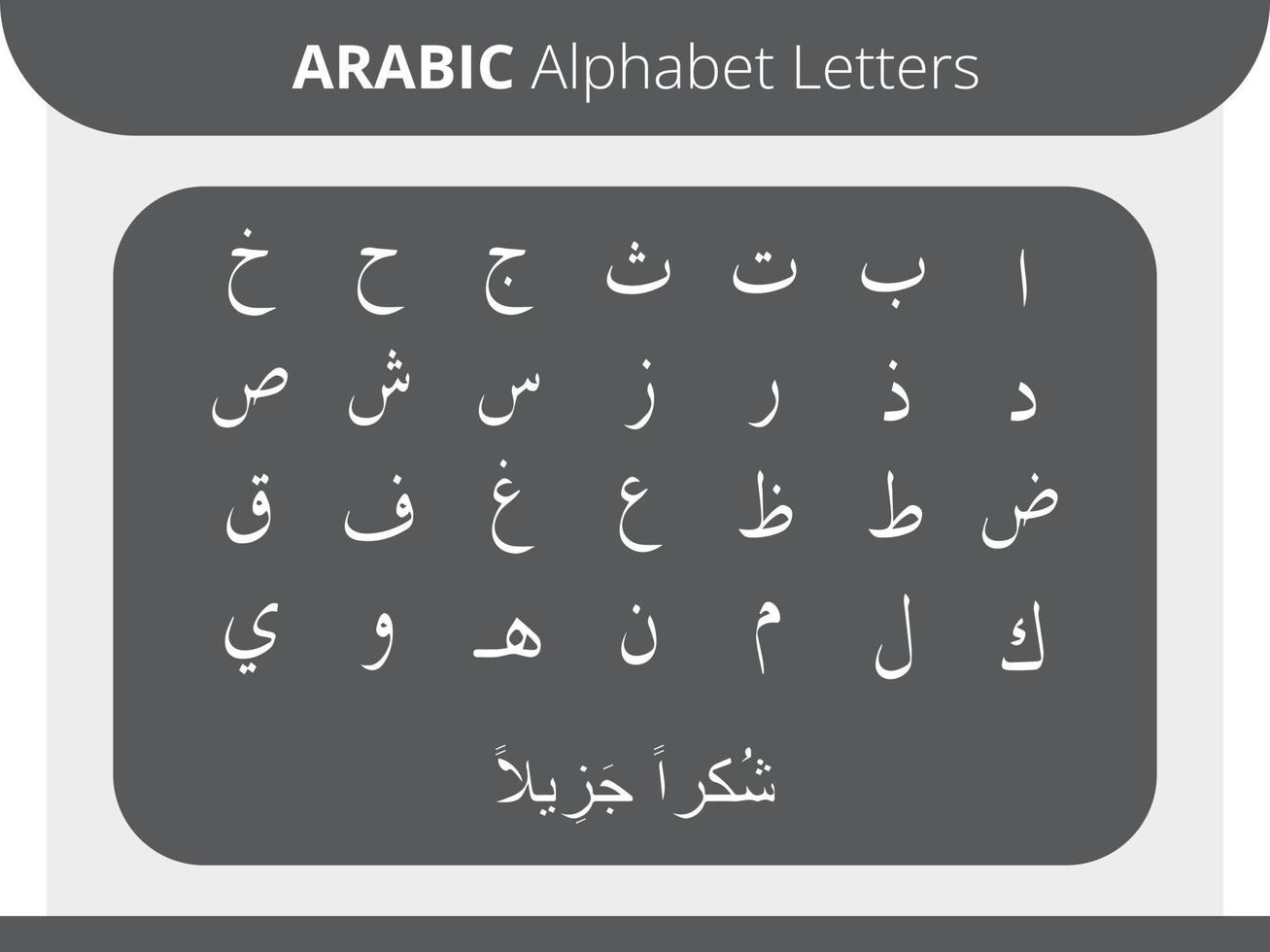 Arabic Alphabet Letters Free Vector Download