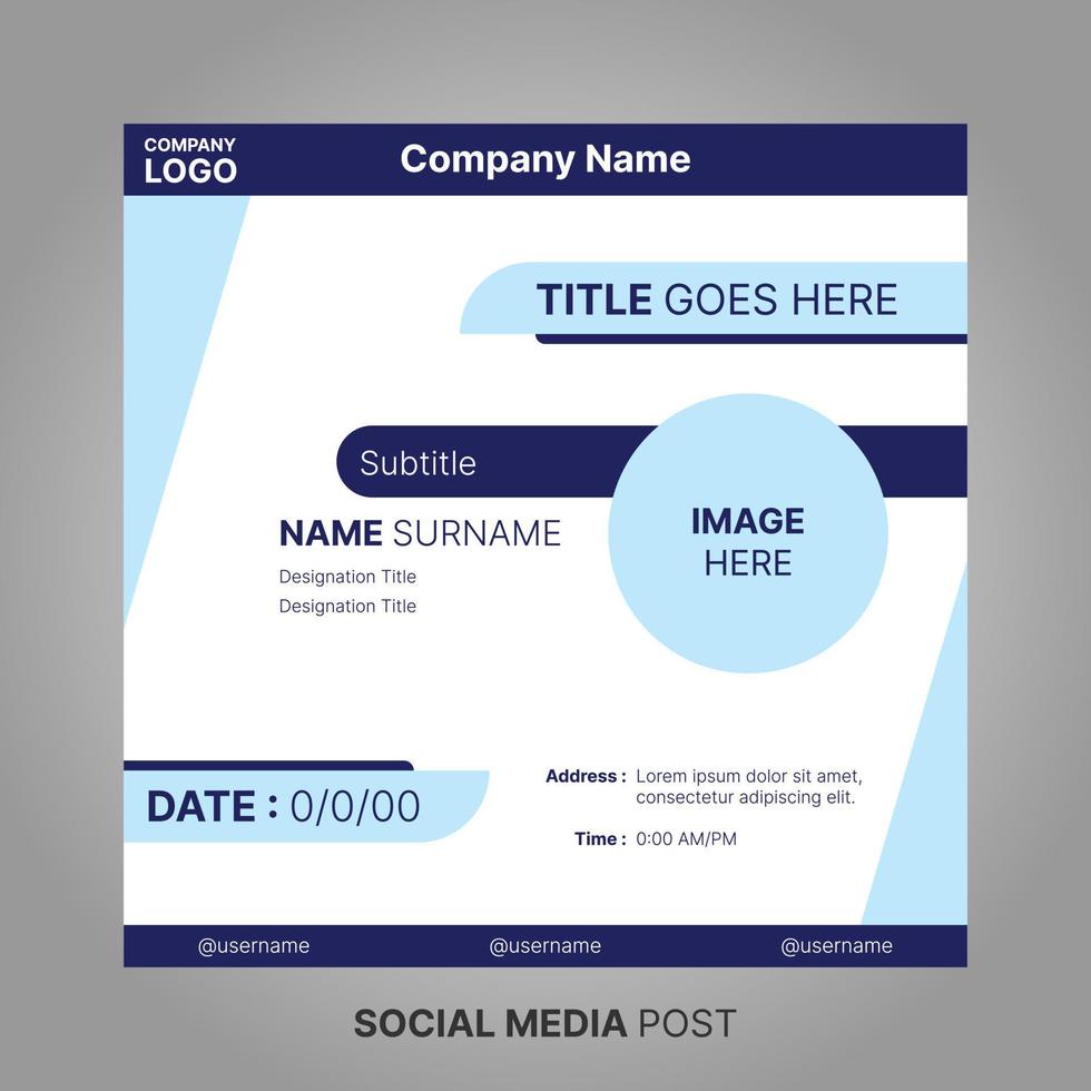 Social Media Post Template Layout vector