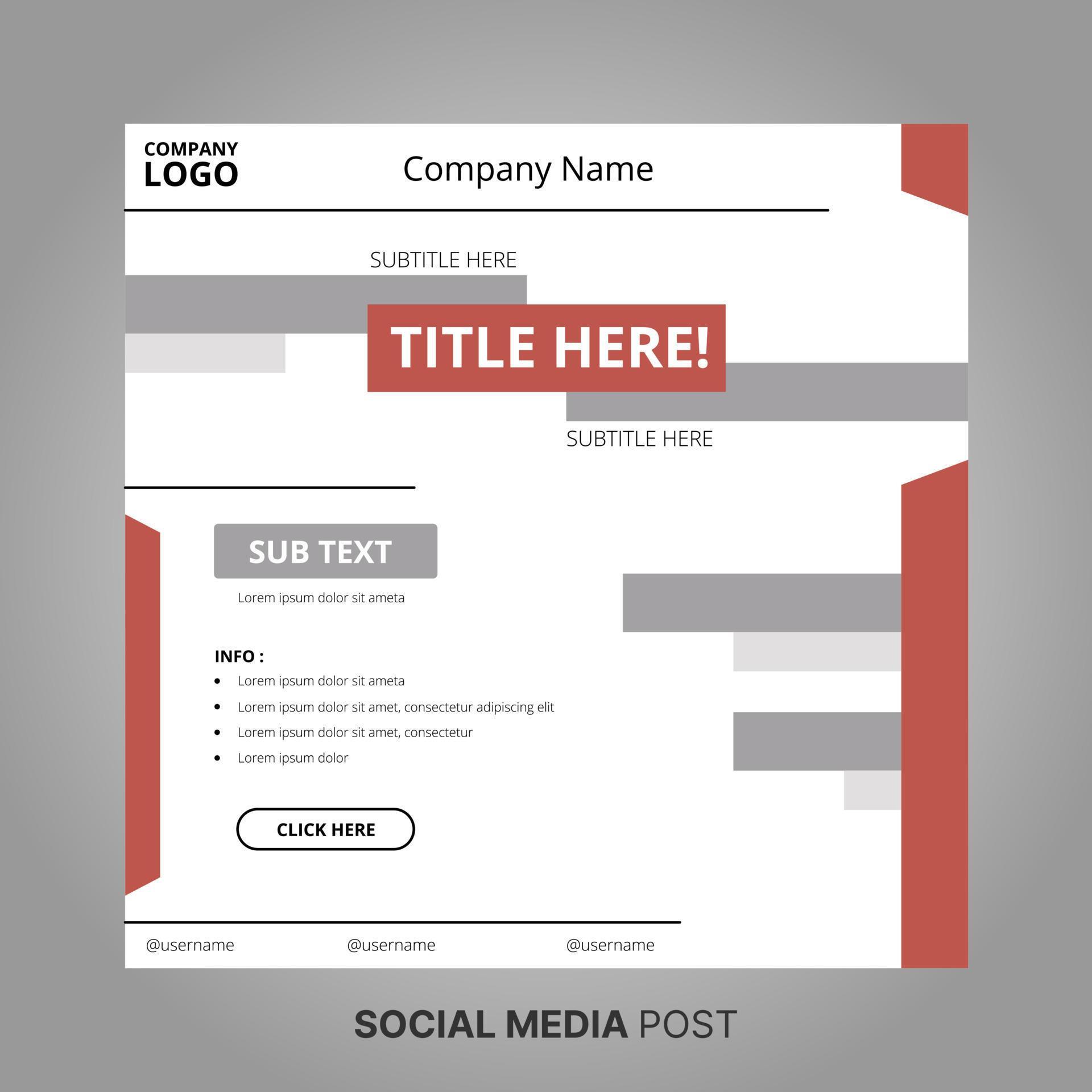 Social Media Post Layout Template Free Vector 8589081 Vector Art at ...