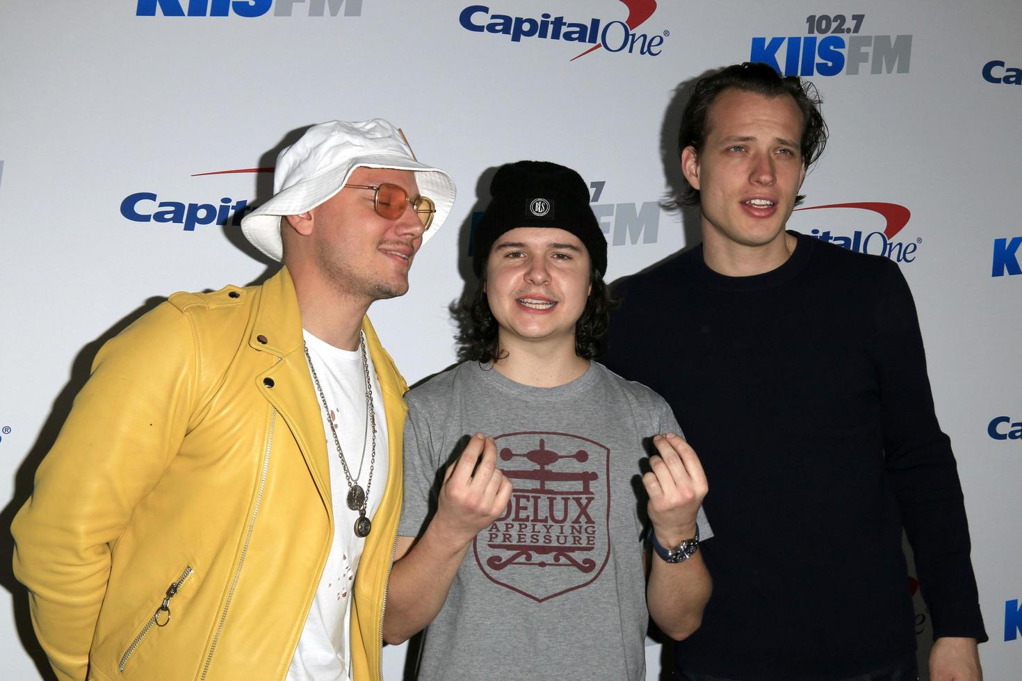 LOS ANGELES, DEC 2 -  Mark Falgren, Lukas Graham Forchhammer, Magnus Larsson at the 102.7KIIS FM s Jingle Ball 2016 at Staples Center on December 2, 2016 in Los Angeles, CA photo