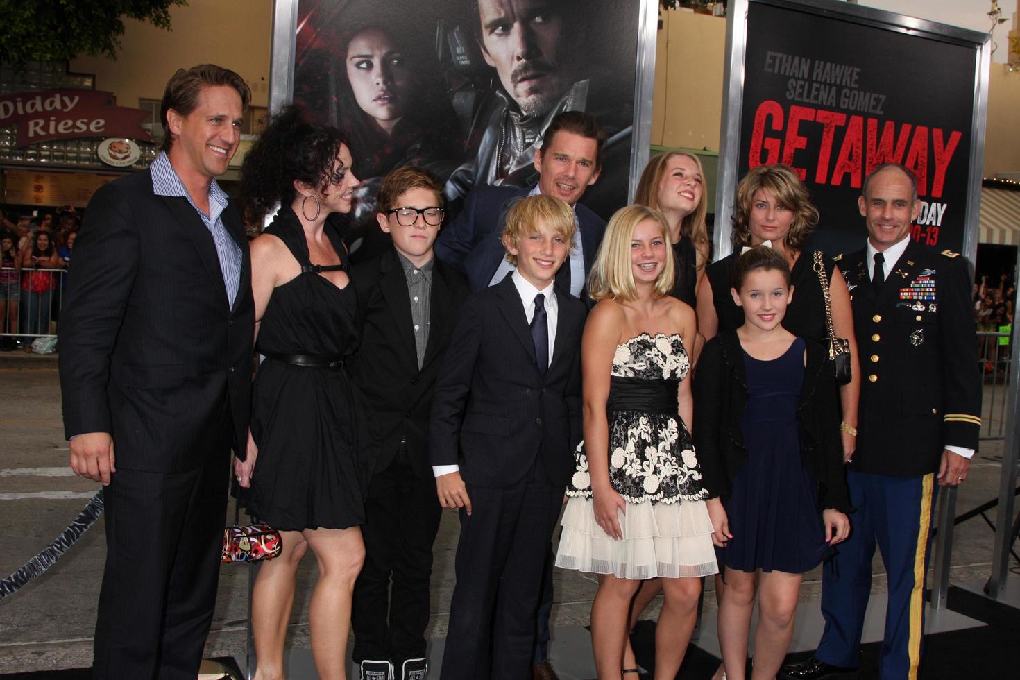 LOS ANGELES, AUG 26 -  Ethan Hawke, Family at the Getaway Premiere at the Village Theater on August 26, 2013 in Westwood, CA photo