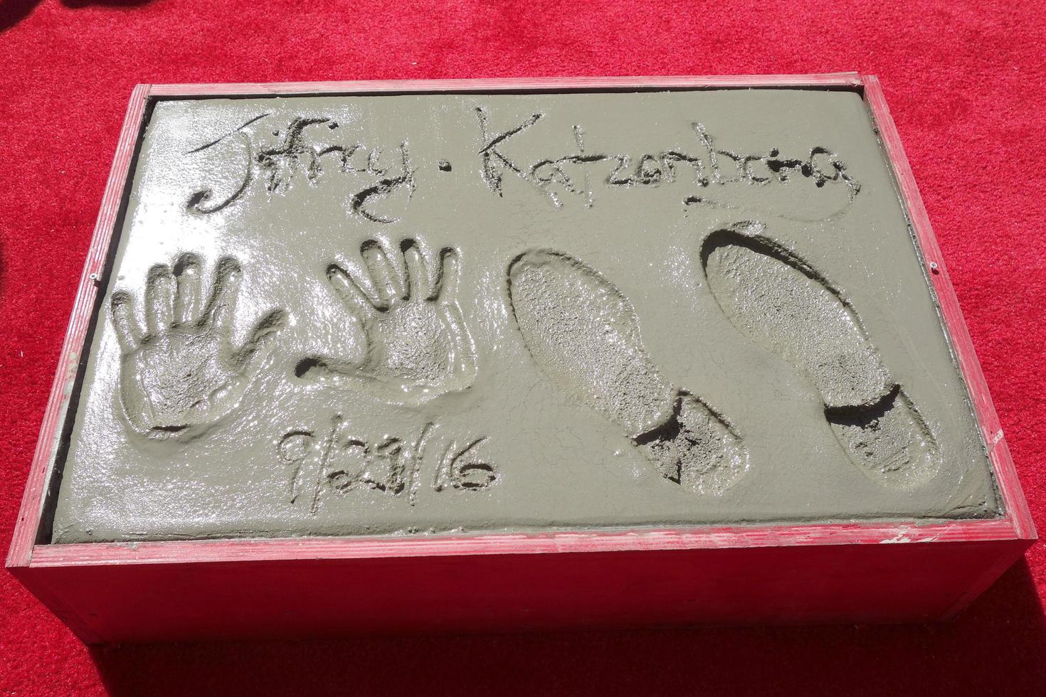 LOS ANGELES, SEP 29 -  Jeffrey Katzenberg Hand And Footprints at the Jeffrey Katzenberg Hand And Footprint Ceremony at the TCL Chinese Theater IMAX on September 29, 2016 in Los Angeles, CA photo