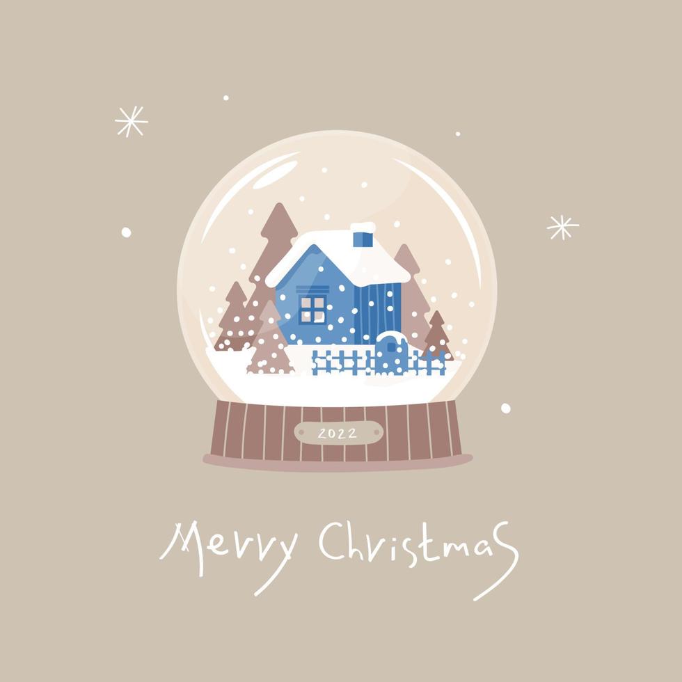 bola de nieve. tarjeta de Navidad. tarjeta de año nuevo. imagen vectorial vector
