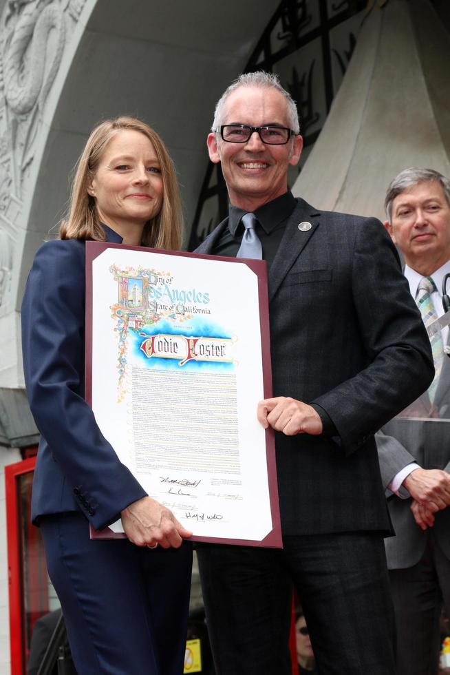 LOS ANGELES, MAY 4 -  Jodie Foster, Mitch O Farrell at the Jodie Foster Hollywood Walk of Fame Star Ceremony at the TCL Chinese Theater IMAX on May 4, 2016 in Los Angeles, CA photo