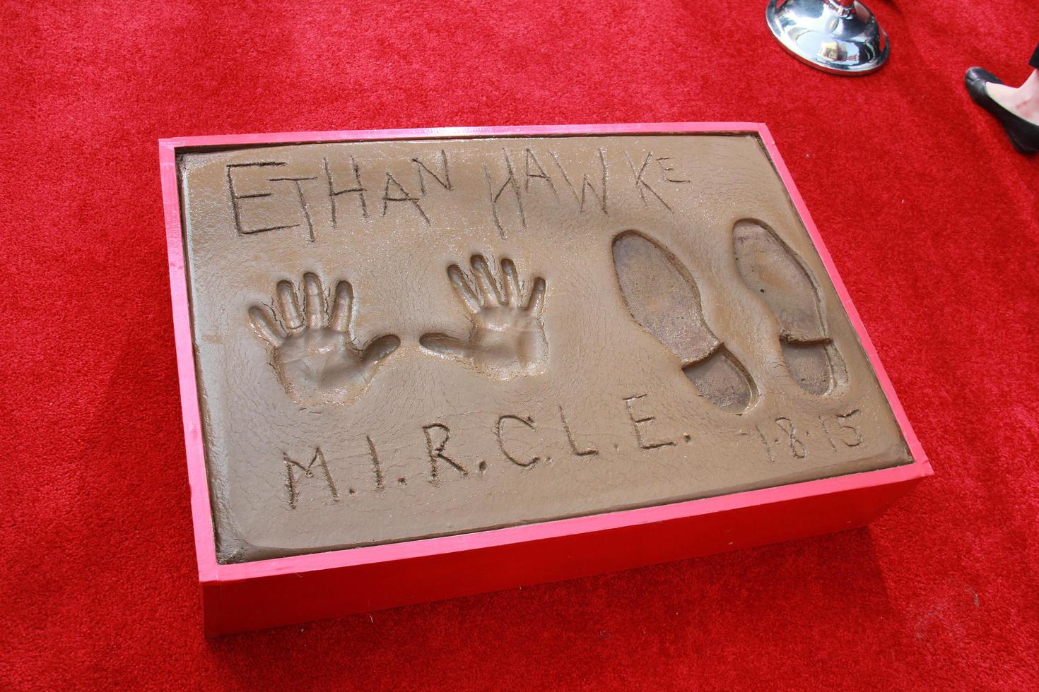 LOS ANGELES, JAN 8 -  Ethan Hawke hand and foot prints at the Ethan Hawke Hand and Foot Print Ceremony at a TCL Chinese Theater on January 8, 2014 in Los Angeles, CA photo