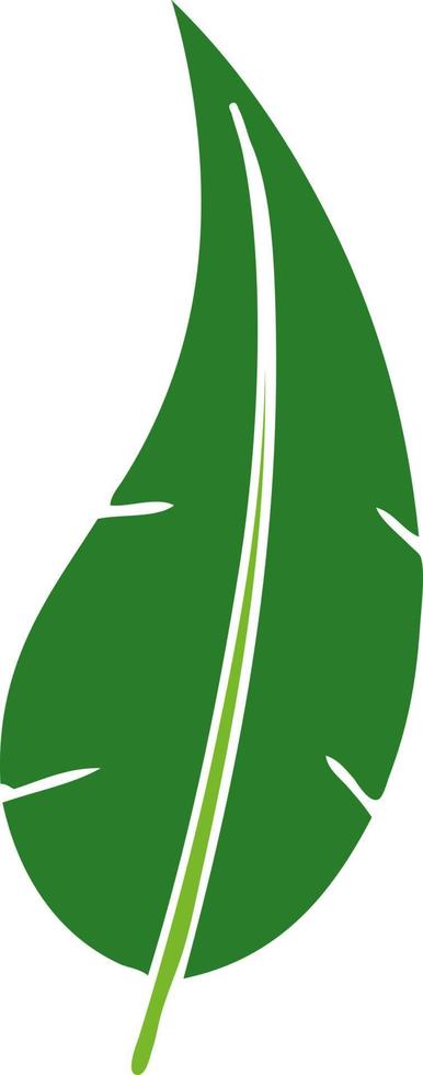 cartoon doodle of a green long leaf vector