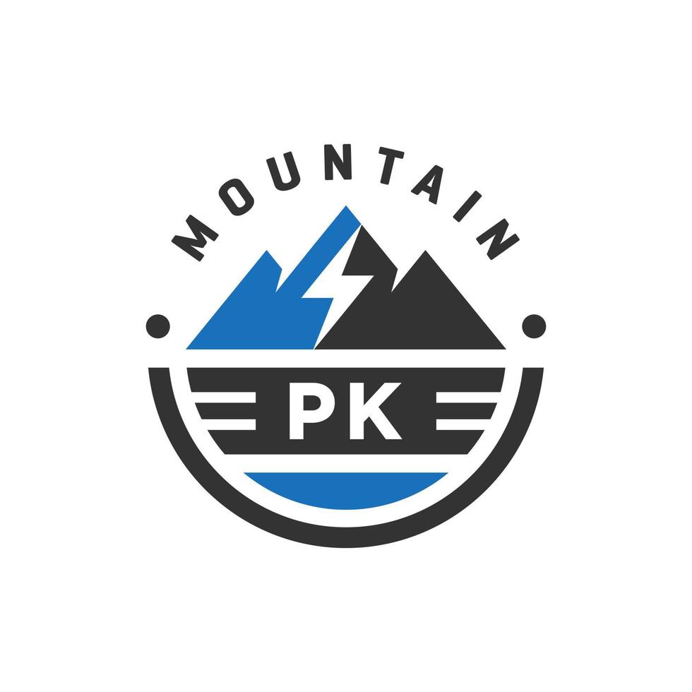 electric mountain badge illustration logo vector