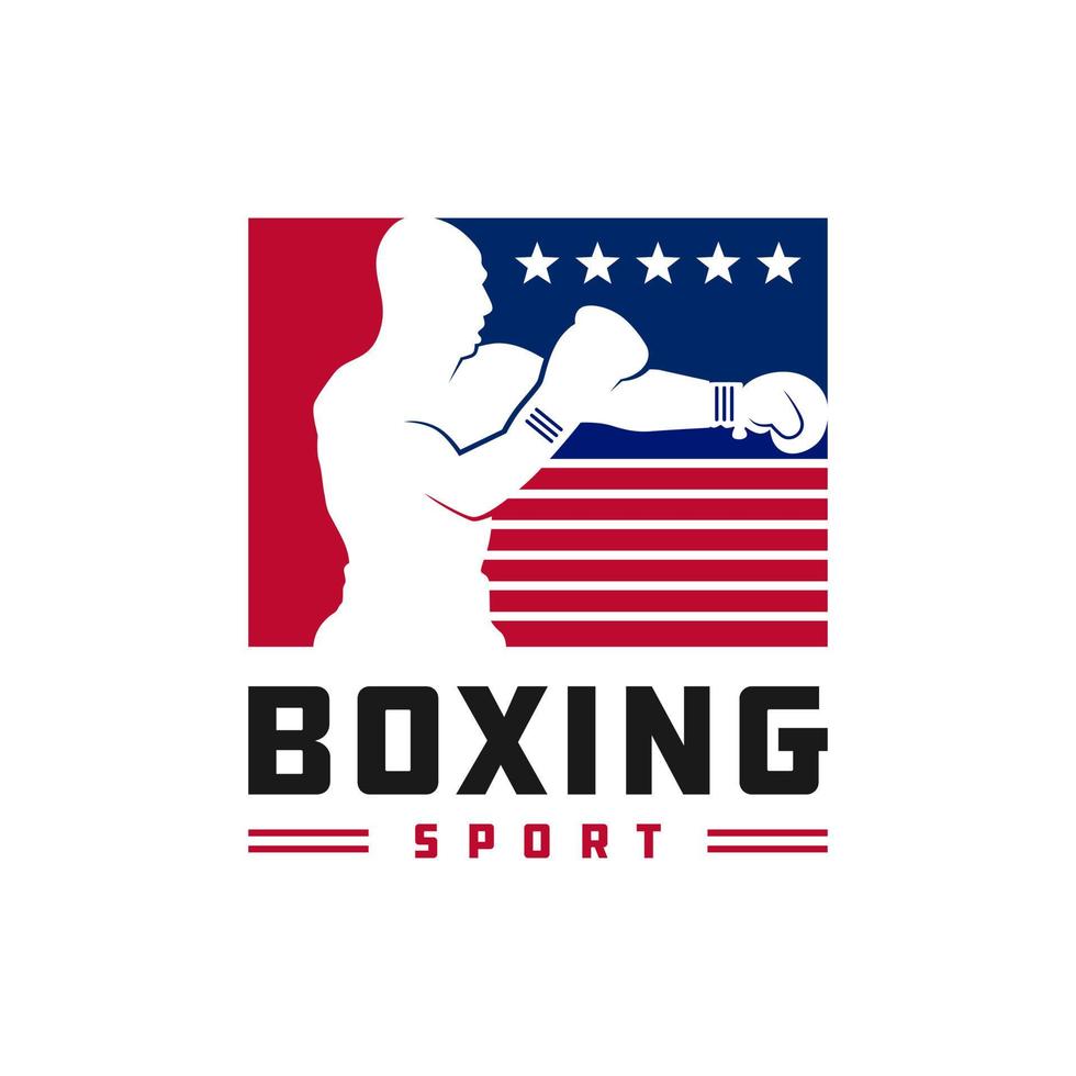 boxing sports illustration logo design vector