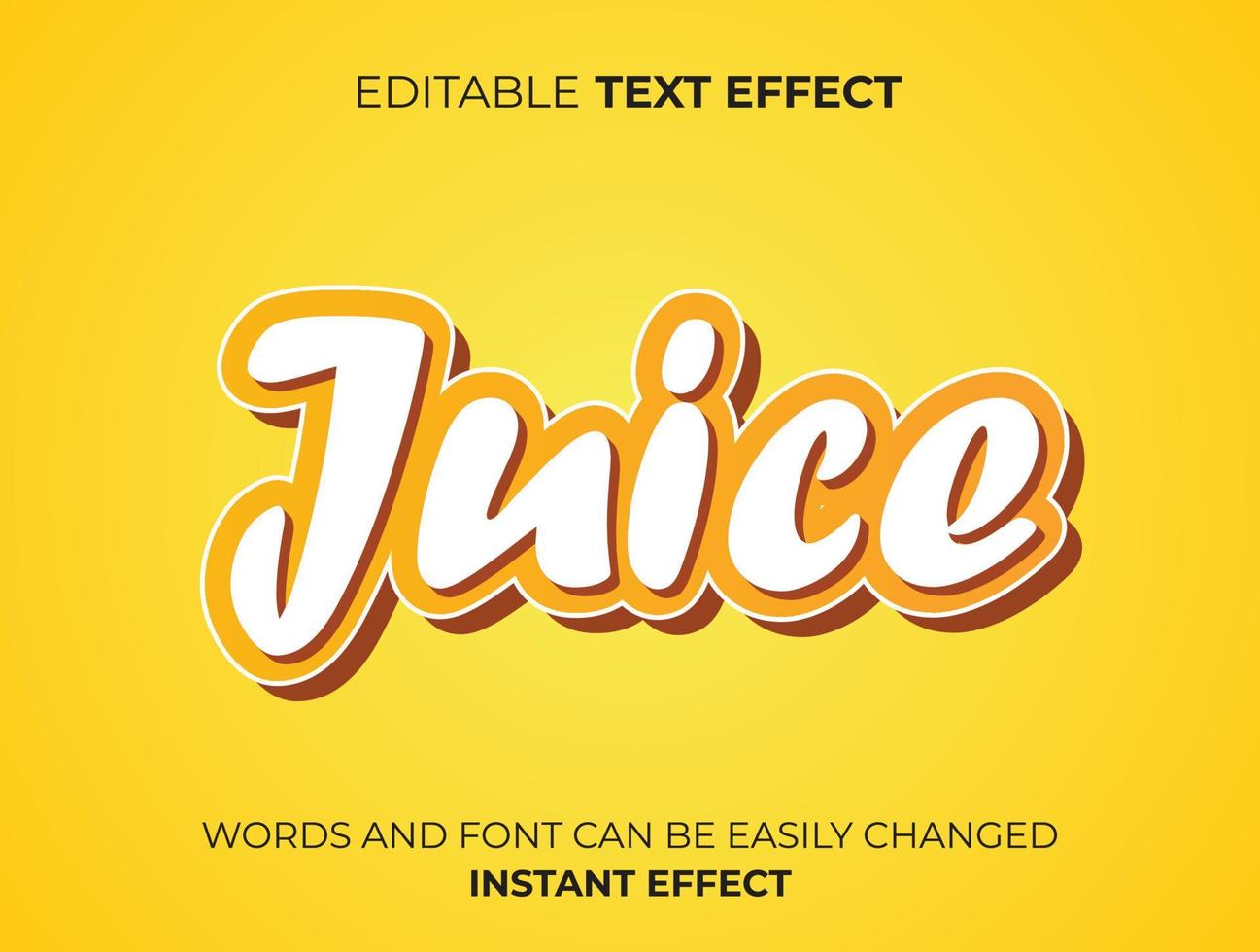 diseño de efecto de texto de jugo de naranja vector
