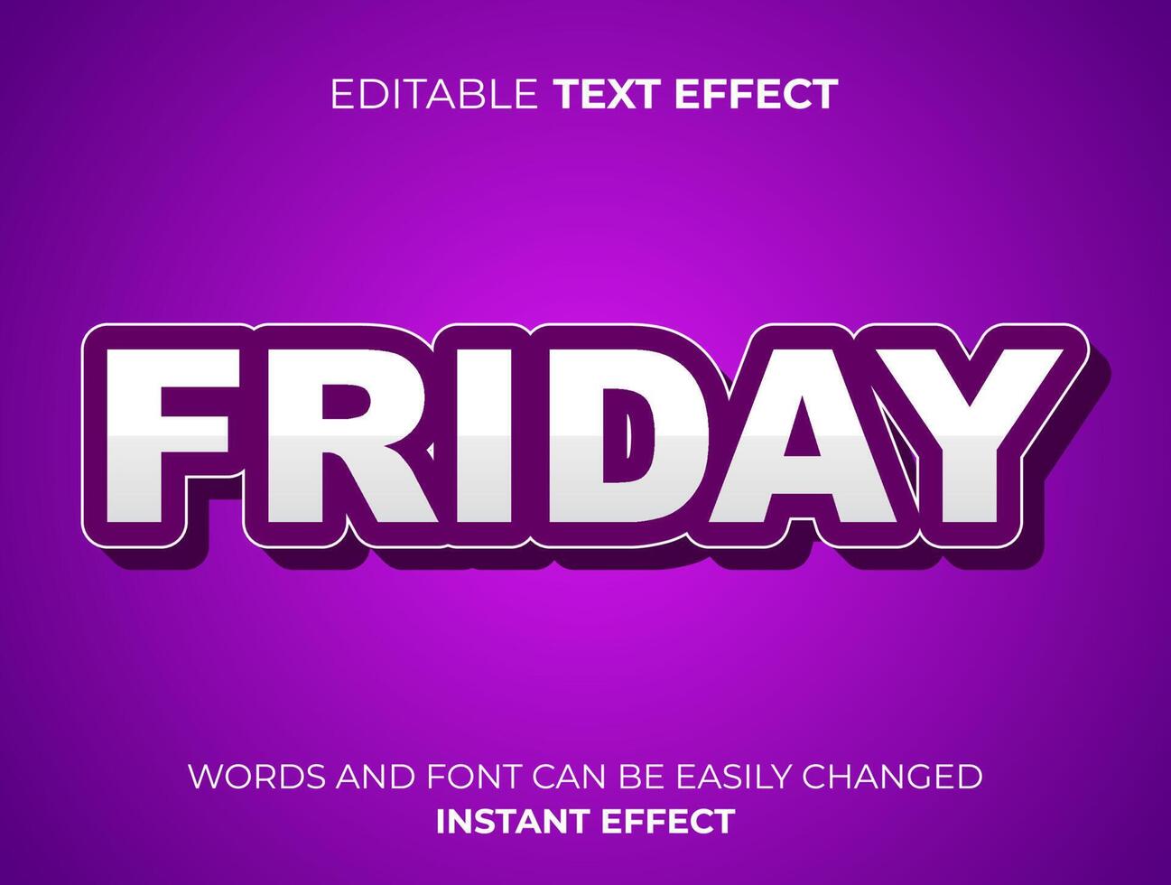 purple text effect typography vector