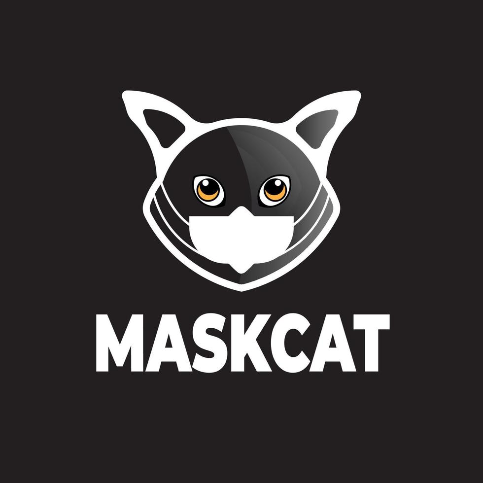 mask cat logo vector