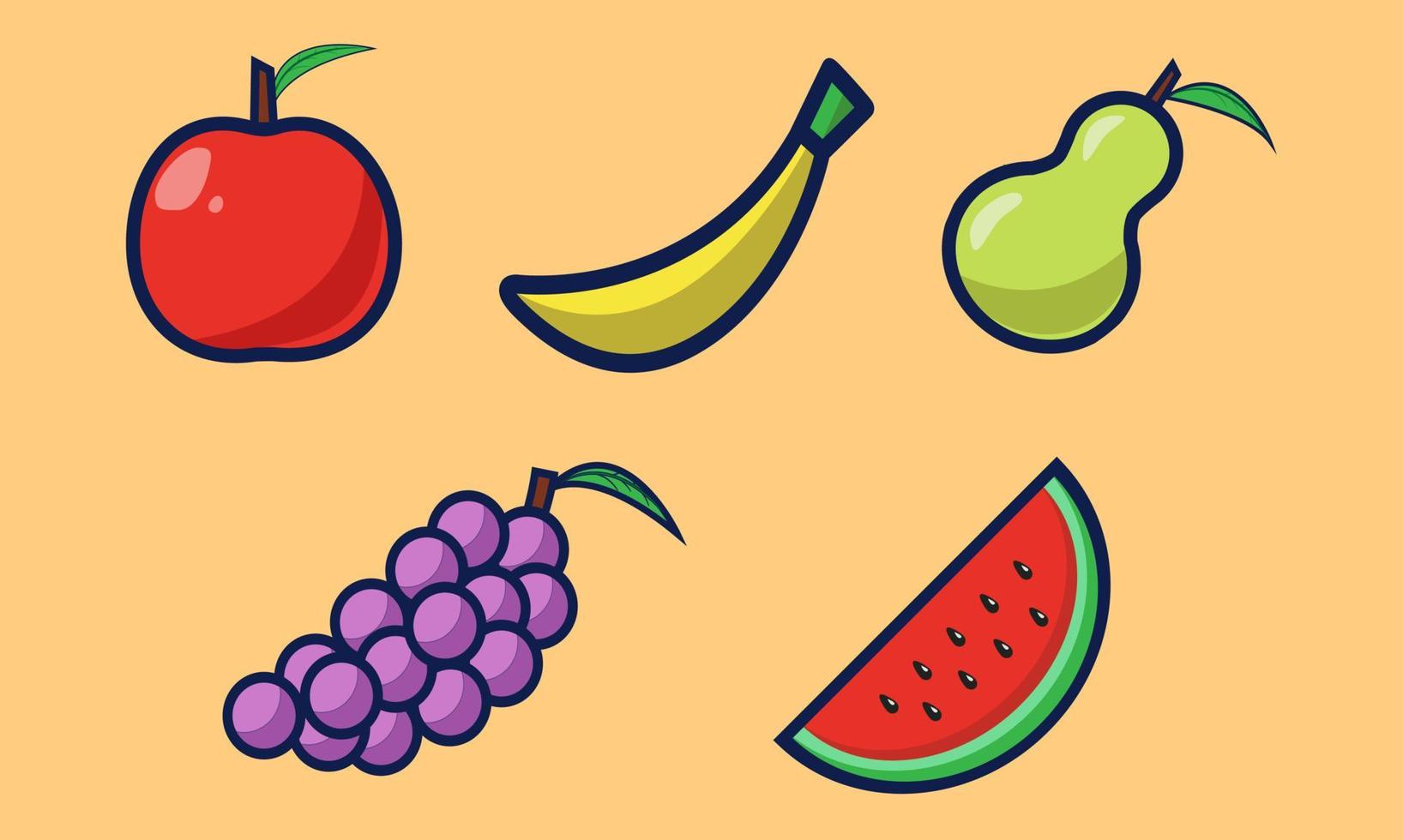 ilustración vectorial de frutas vector