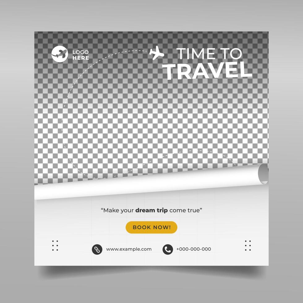 banner de viaje moderno para publicación de redes sociales de vacaciones vector